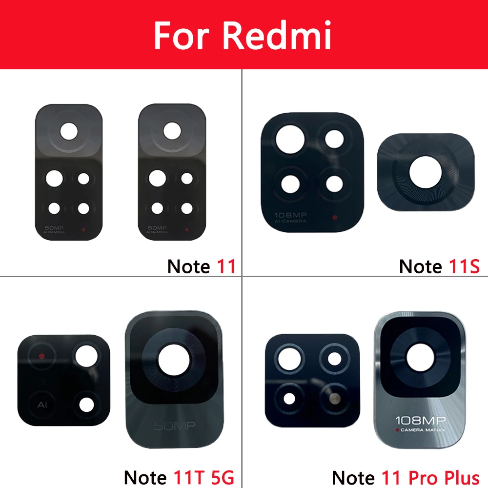 10 бр за Xiaomi Redmi Note 11 11T 11S Pro Plus задна задна камера стъклен обектив капак с хезивен стикер