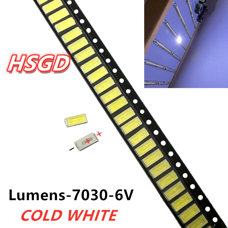 1000pcs LUMENS LED подсветка 1W 7030 6V студено бяла LCD подсветка за телевизионно приложение SATE7030P2-GW