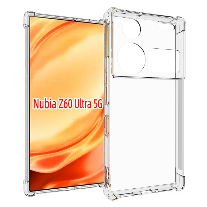 100pcs/lot За ZTE Nubia Z60 Ultra 5G Дебел Anti-Finger Пълен прозрачен прозрачен TPU калъф за ZTE Nubia Z60 Ultra 5G