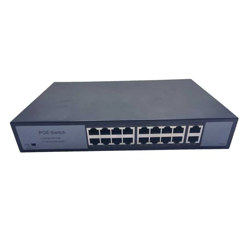 16 порт гигабитов POE превключвател 100/1000Mbps мрежов Ethernet интелигентен превключвател Вградено захранване VLAN изолация