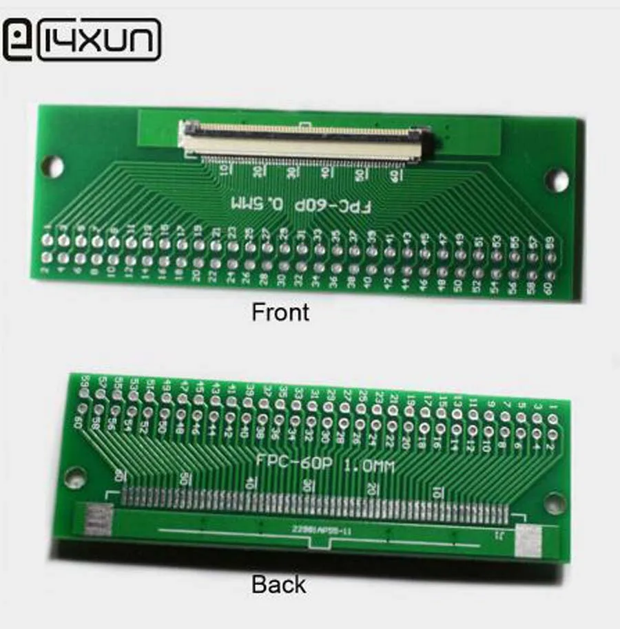 1pcs 60P FFC FPC адаптер PBC покритие 0.5MM / 1.0MM Pitch Flip капак до 2.54mm 60Pin плосък кабел гнездо конектор за TFT LCD