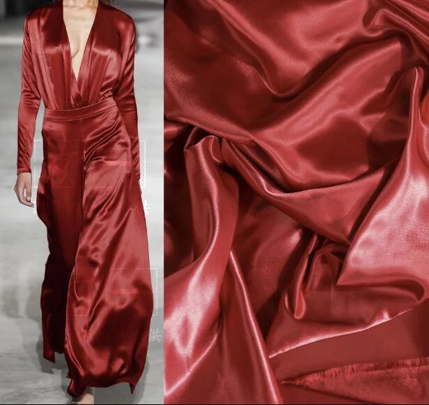 1X1.5 метра широк червен ацетат сатен гладък драпиран плат материал направи си сам дрехи пола риза широк крак панталони облекло I41Y21V230612T