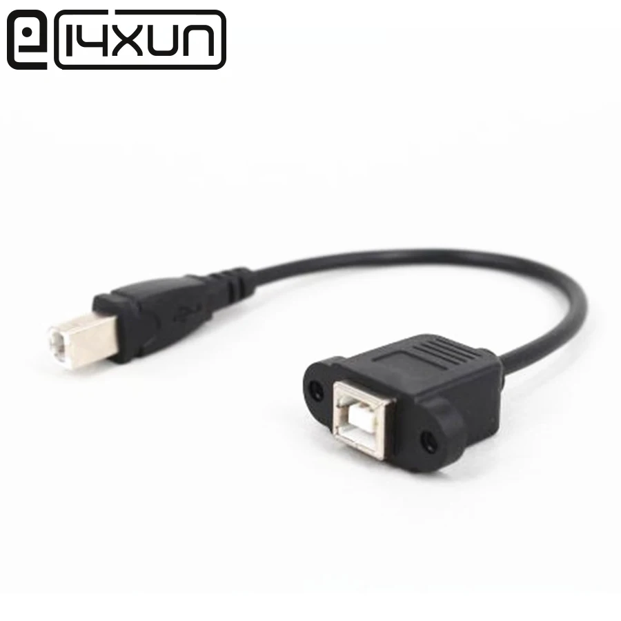 1бр USB тип B мъжки към женски с фиксиран отвор принтер конектор терминал с 50cm OD4.0mm кабел