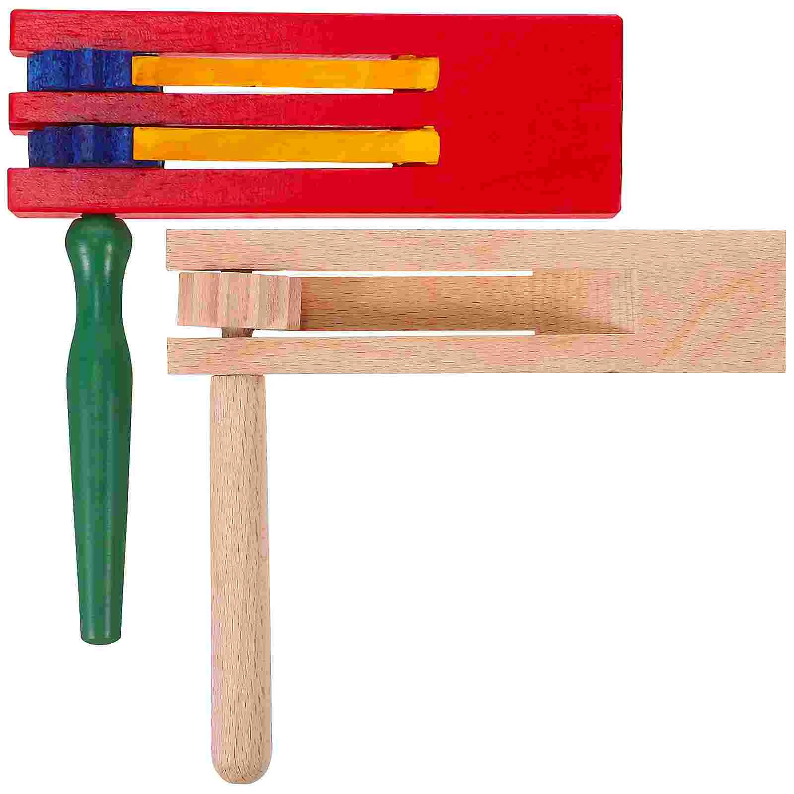 2 бр. Orff Детски музикален инструмент Кастанети Дървени пултове Тресчотка Maker Цвят