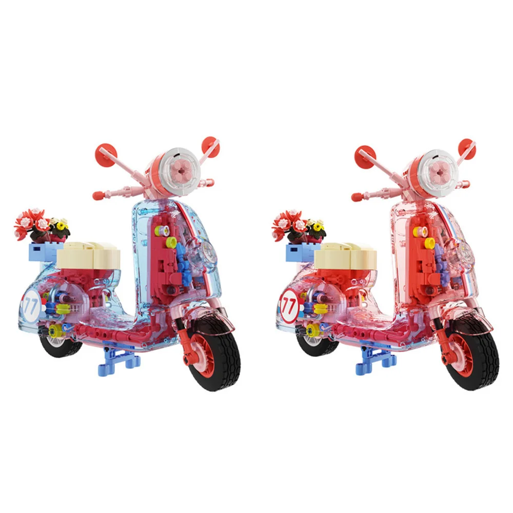 2024 Градско творчество Сладък мотоциклет момиче подарък модел строителни блокове тухли детски играчки подарък