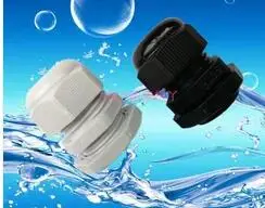 2PCS PG25 черно/бяло пластмасов найлон водоустойчиви кабелни щуцери IP68 кабелен конектор за 16-21mm кабел