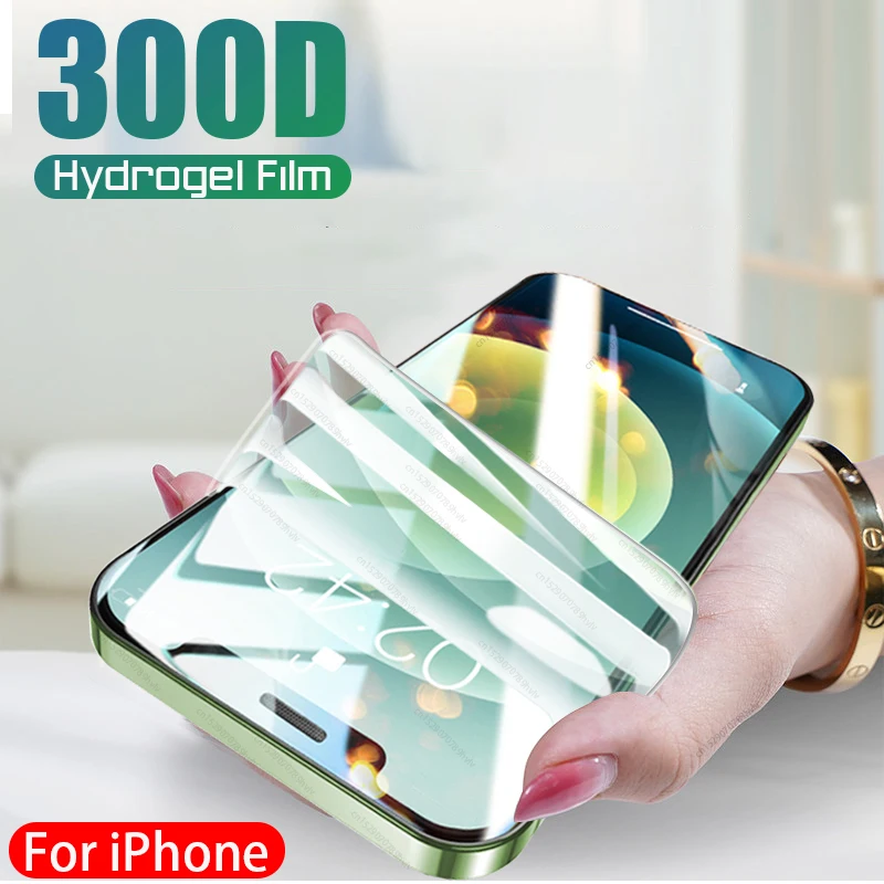 300D Хидрогел филм с пълно покритие за iPhone 11 12 Pro MAX Мини протектор за екран Apple 7 8 Plus X XR XS SE 2020 Не стъкло 128gb филм