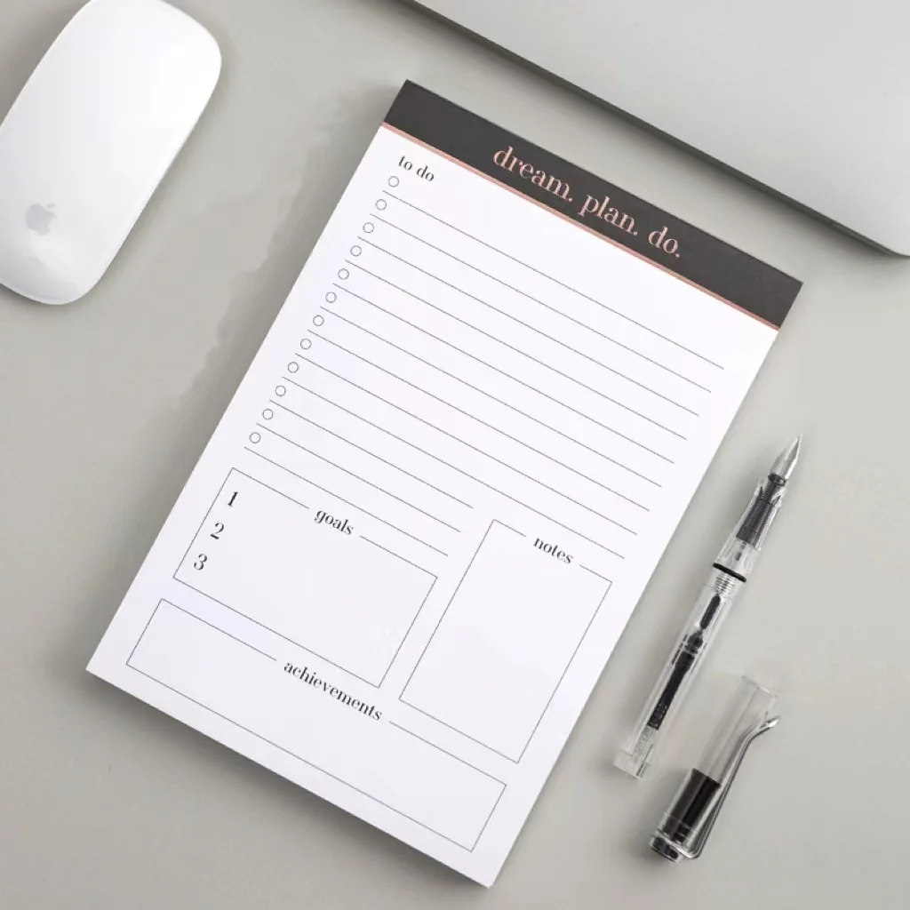 3Pack Daily Planner Notepad A5 Scheduler Organizer To Do List Planning Pad Goals Постижения Бележки 80 Undated откъсване листове