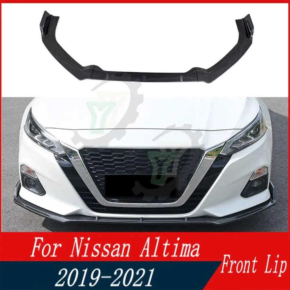 3PCS Автомобилна предна броня Спойлер за устни Сплитер дифузьор Подвижен комплект за тяло Предпазител за капак за Nissan Altima 2019 2020 2021