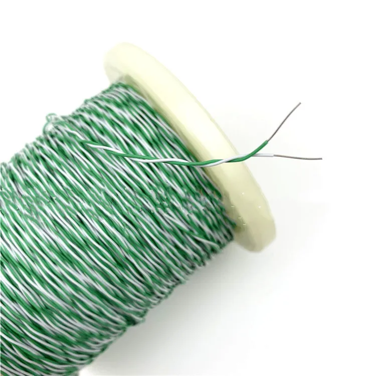 5 метър IEC584 Стандартен K тип Анти-интерференция Зелен бял кабел с усукана двойка Термодвойка Температурен проводник Термодвойка тел