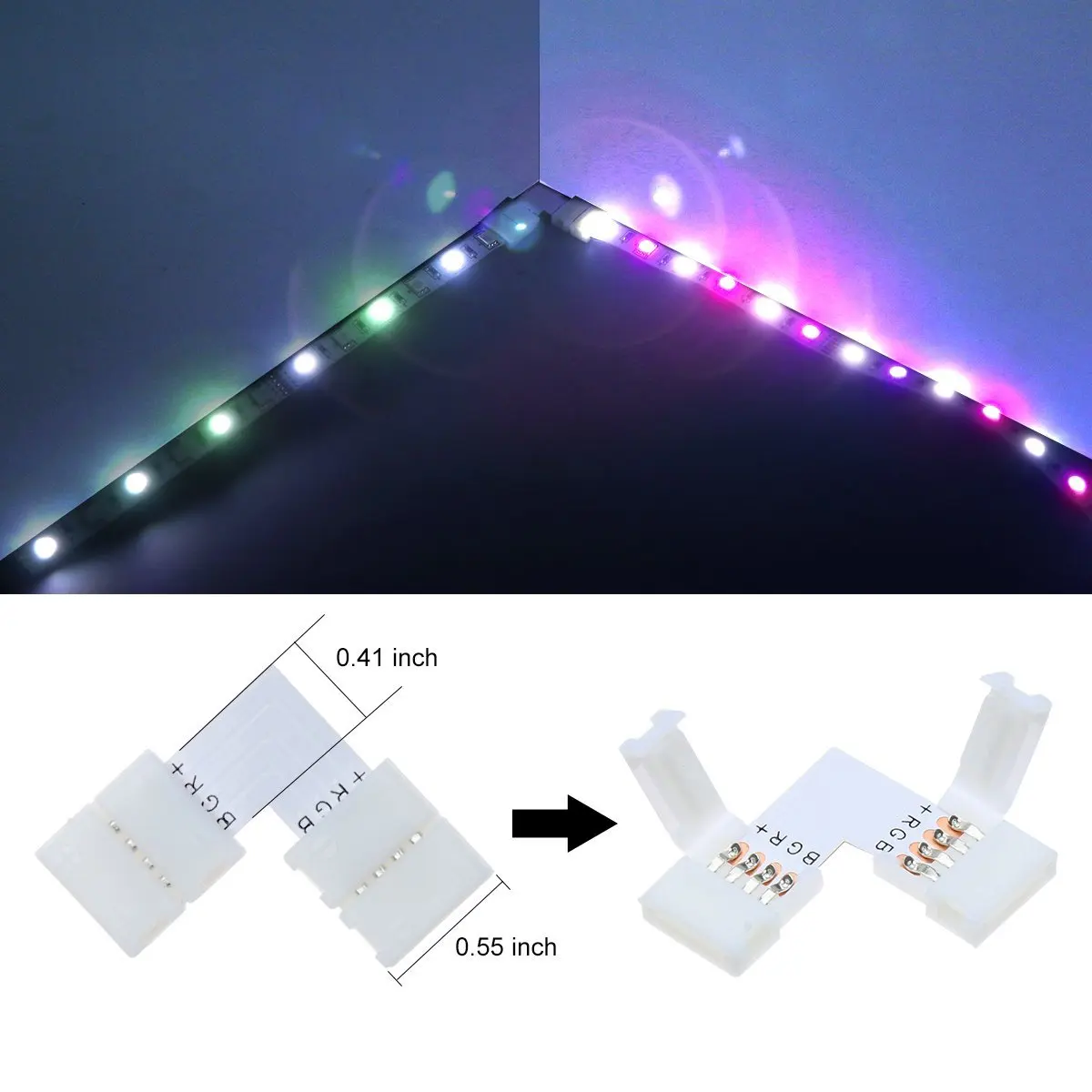 5 пакет L форма 2pin 3pin 4pin 5pin LED конектор за свързване на ъглов прав ъгъл 5050 SMD RGB RGBW RGB + CCT 2811 2812 LED ЛЕНТА