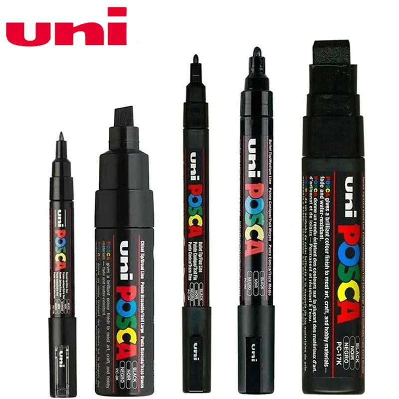 5pcs/set UNI Posca Paint Pen Mixed Mark 5 размера всеки с 1 писалка PC-1M/3M/5M/8K/17K живопис POP плакат реклама писалка