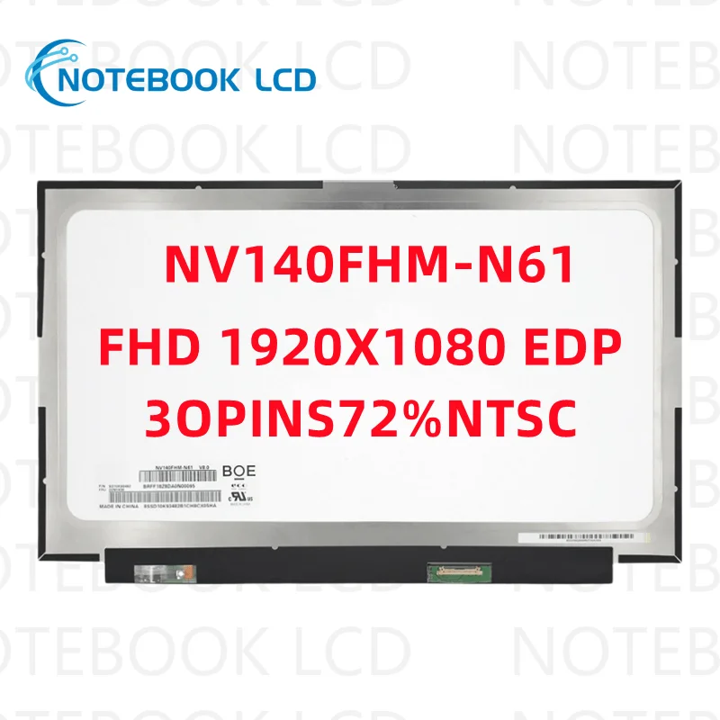 72% NTSC IPS FHD за BOE Точен NV140FHM-N61 V8.0 лаптоп 14.0