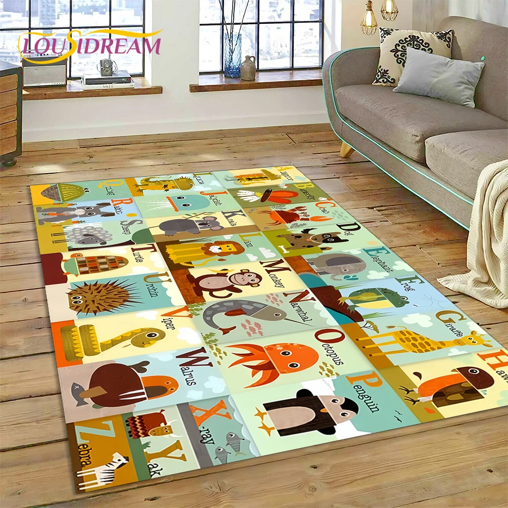ABC азбука деца пълзене ранно образование карикатура детски стая за игри площ килим, килим за хол спалня диван, нехлъзгащ мат