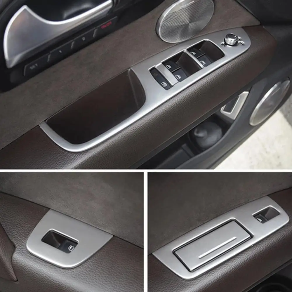 Car Styling Door Armrest Декорация Рамка Cover Trim 7pcs За Audi Q7 2008-2015 LHD бутони за повдигане на прозорци