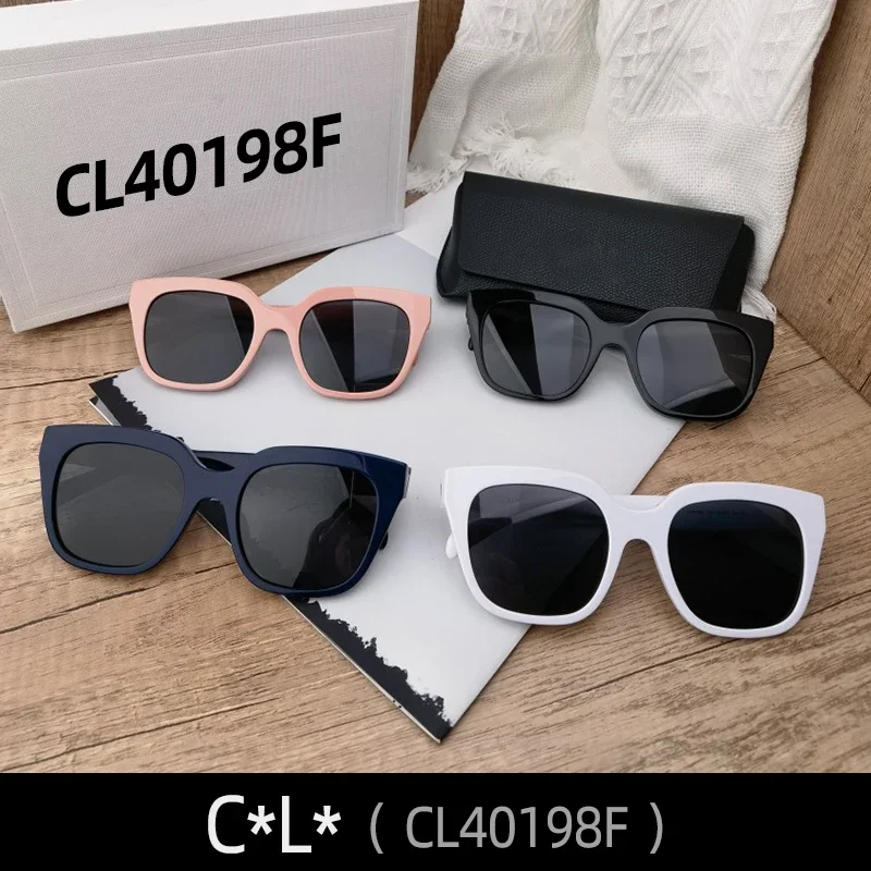 CL40198F Нови модни слънчеви очила за жени Мъжки черни очила Котешко око MGlasses Шпионска мода Извънгабаритни Луксозен дизайнер марка Джени