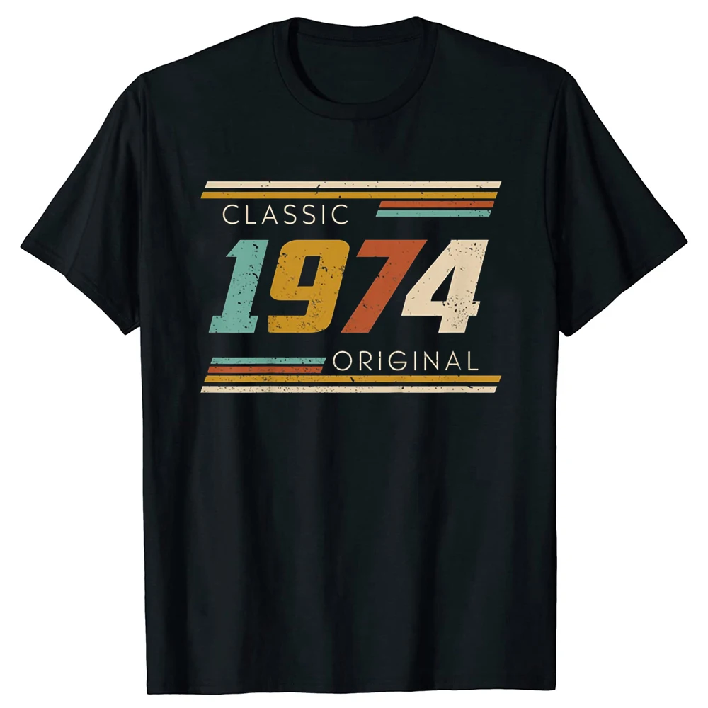 Classic 1974 Оригинални подаръци за рожден ден 50 години 50-ти Bday подарък тениски Смешни тениски с къс ръкав T ризи O врата