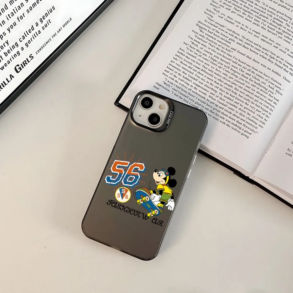 Disney карикатура Мики телефон случай модерен марка цветни сребро модерен телефон случай за IPhone 15 14 13 12 Pro Max 11 2023 Мода
