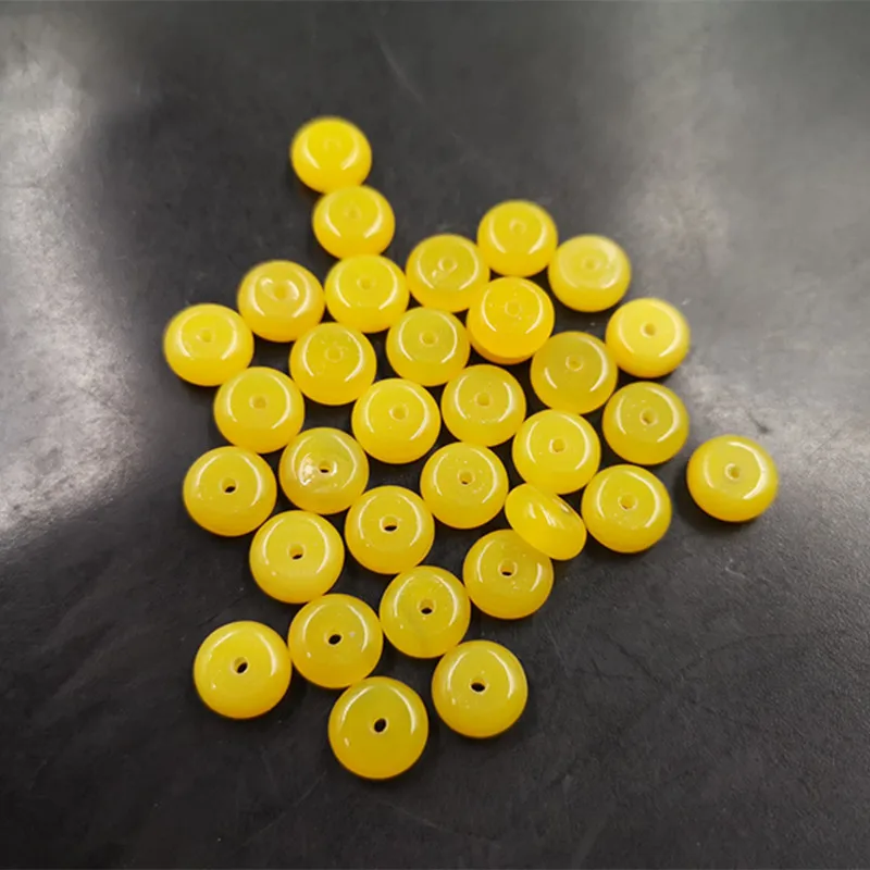 DIY аксесоари за орнаменти Жълт ахат дистанционер 8mm канарче камък безопасност парче