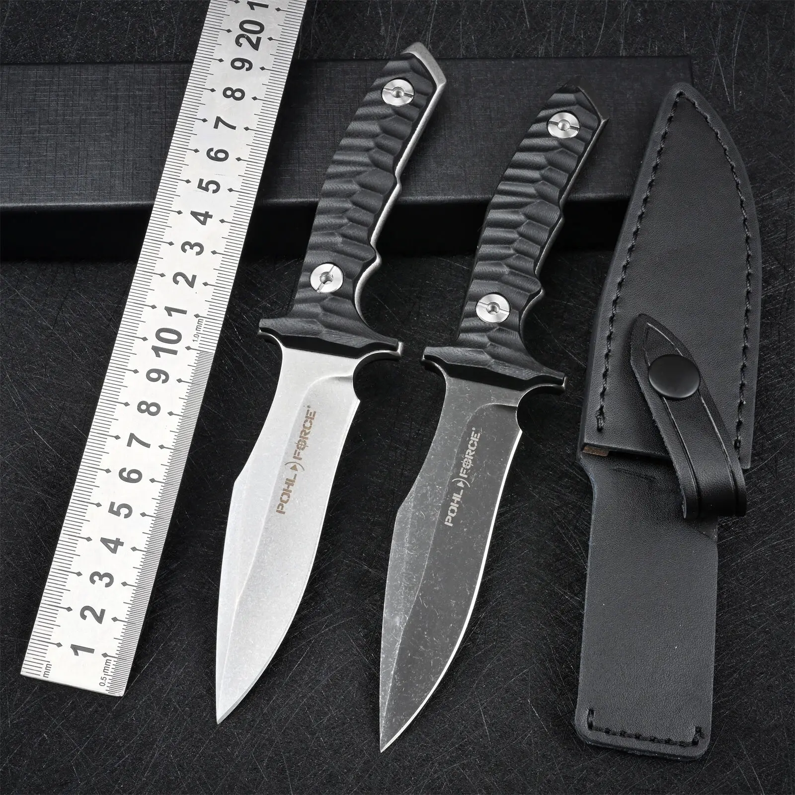 EDC Открит къмпинг оцеляване ловен нож D2 стоманени ножове с фиксирано острие с обвивка военни тактически за мъже