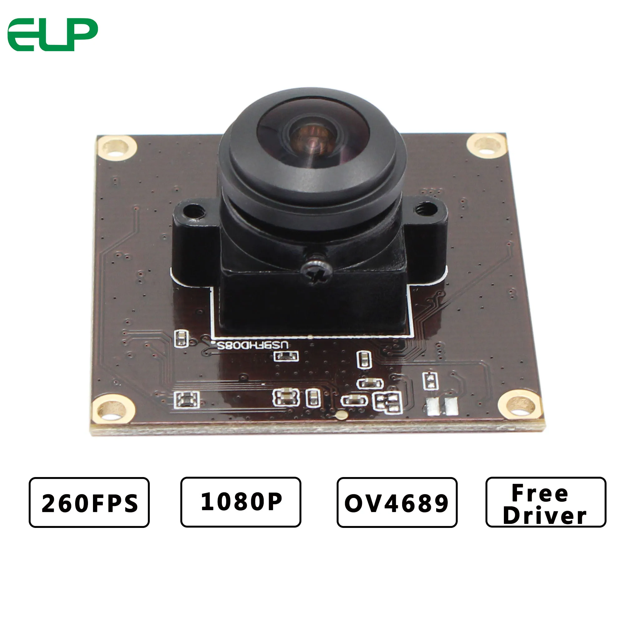 ELP 2MP висока кадрова честота 1080P 60fps / 720P 120fps / 360P 260fps уеб камера OV4689 широкоъгълен обектив за рибешко око USB камера модул