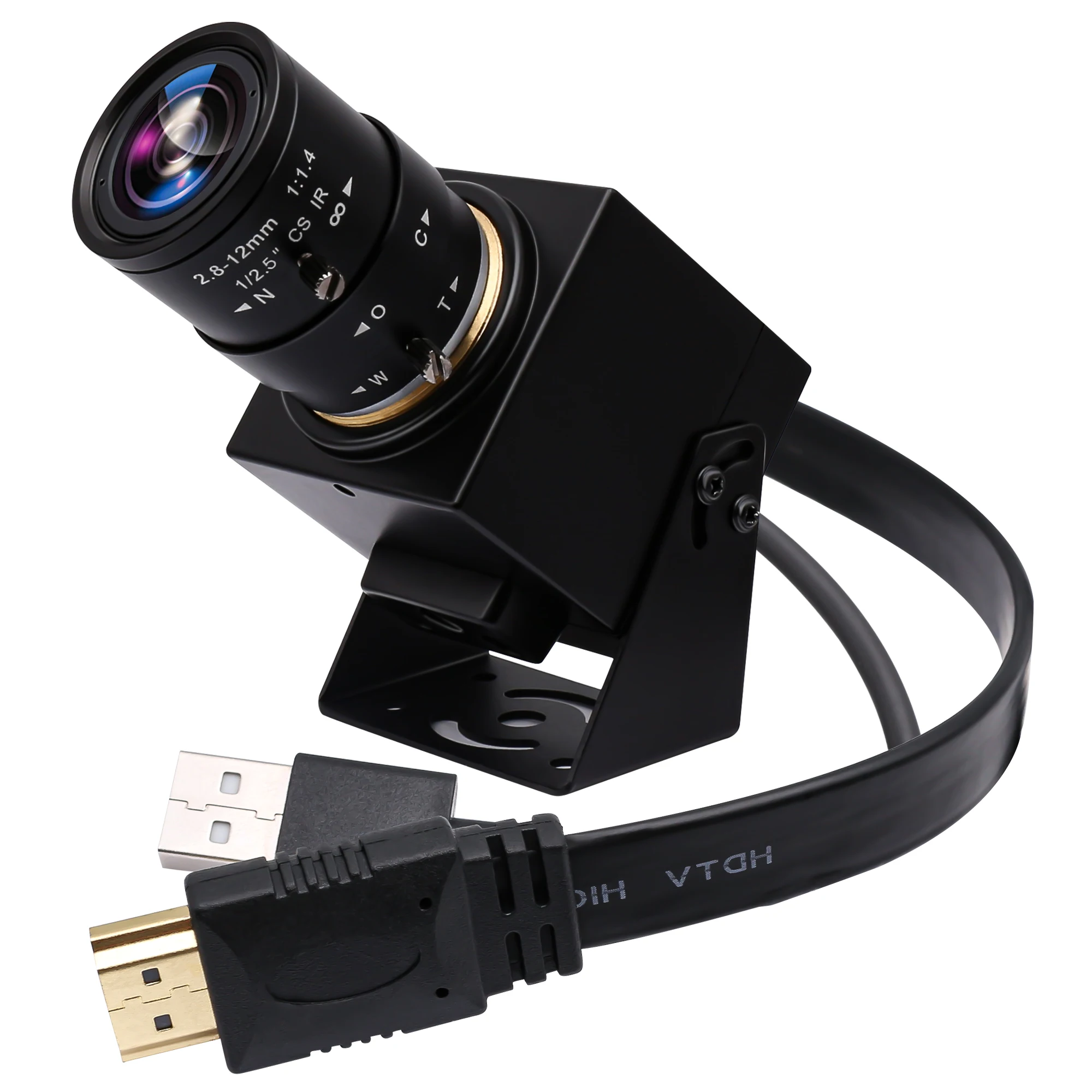 ELP 4K USB HDMI камера H.265 H.264 MJPEG 30fps 3840 * 2160 USB видео микроскоп IMX415 индустриална камера за видеонаблюдение
