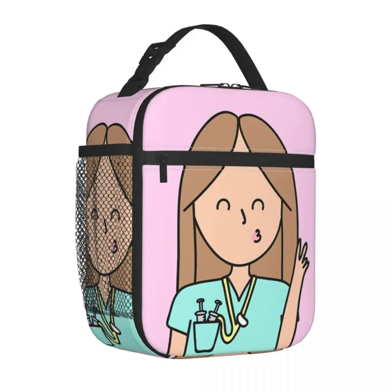 Enfermera En Apuros Изолирани чанти за обяд Доктор Медицинска сестра Контейнер за медицинско хранене Охладителна чанта Кутия за обяд Tote Office Открит Мъже Жени