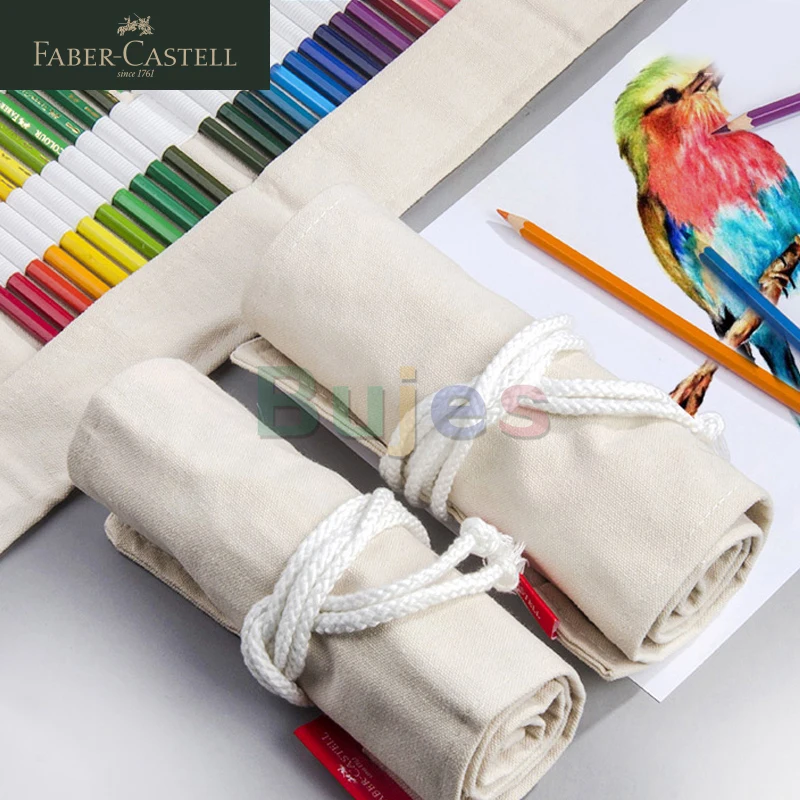 Faber-Castell 48 76 Pen завеса, цветна чанта за молив, инструменти за писалка, консумативи за рисуване на изкуство за начинаещи, с дебел материал