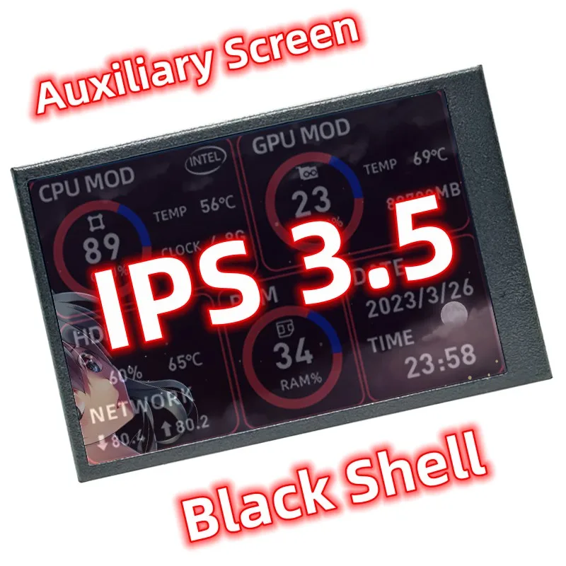 HOT Нов IPS 3.5 инчов LCD спомагателен екран монитор USB TYPE-C Безплатно AIDA64 шаси компютър електронен