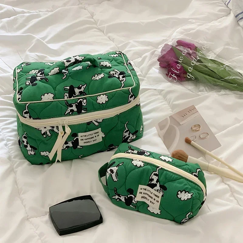 Ins момиче козметична чанта флорални грим чанти с цип преносима чанта за съхранение пътуване многофункционални чанти баня измиване торбичка