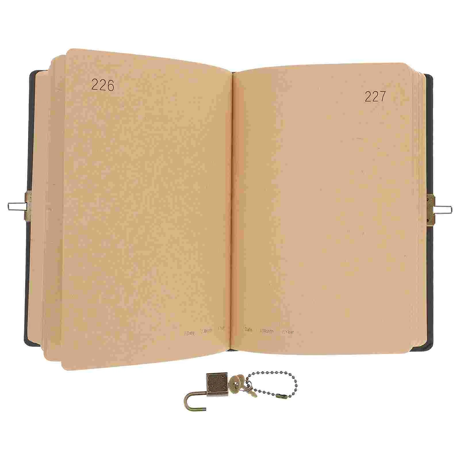 Journal Notebook with Lock Secret Diary Lovely Notebook Writing Diary Notebook for Student Man Woman ( Random Style )
