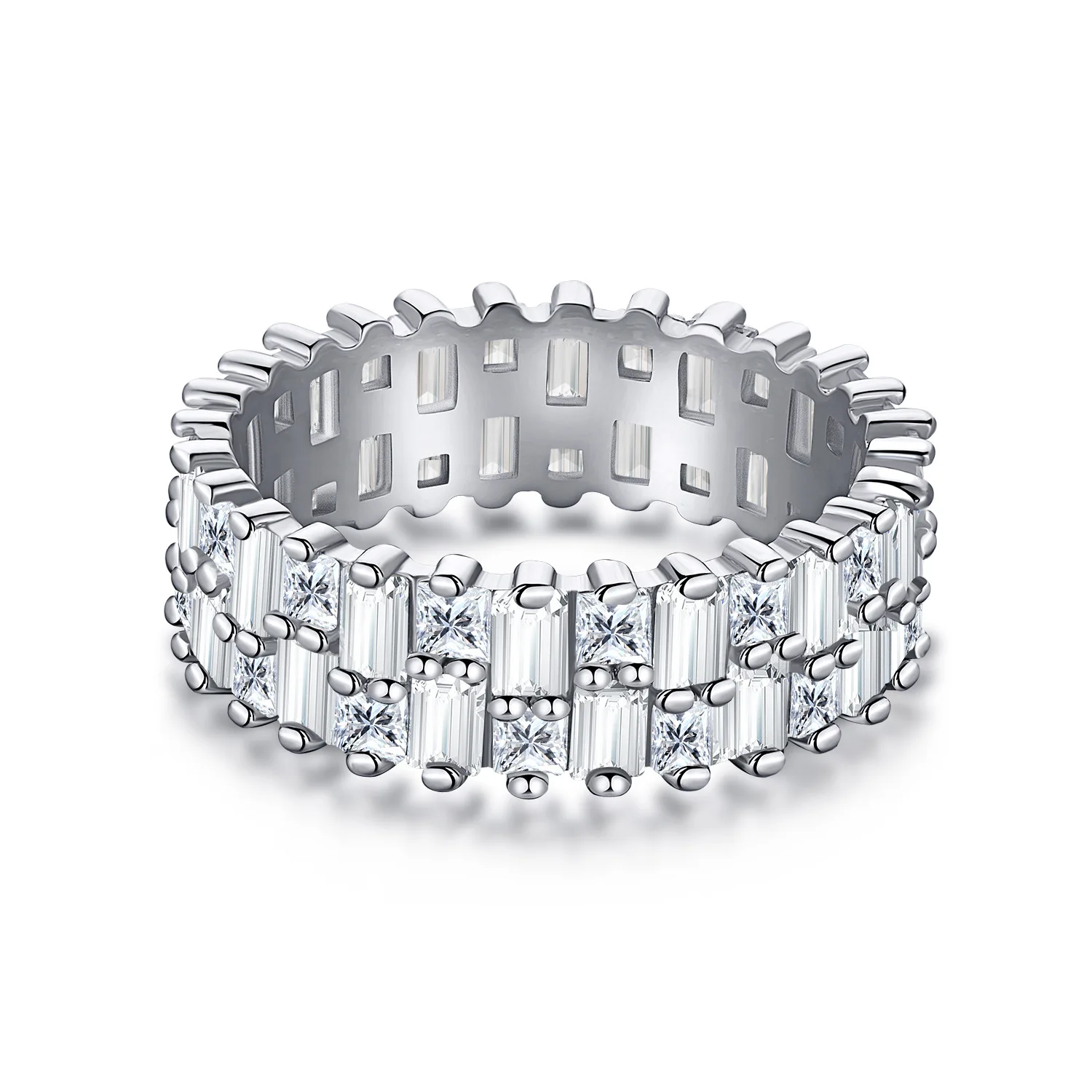 Karloch S925 стерлинги сребърен луксозен комплект тежка индустрия 5А циркон кон око камък нередовни диамант сватба затворен пръстен