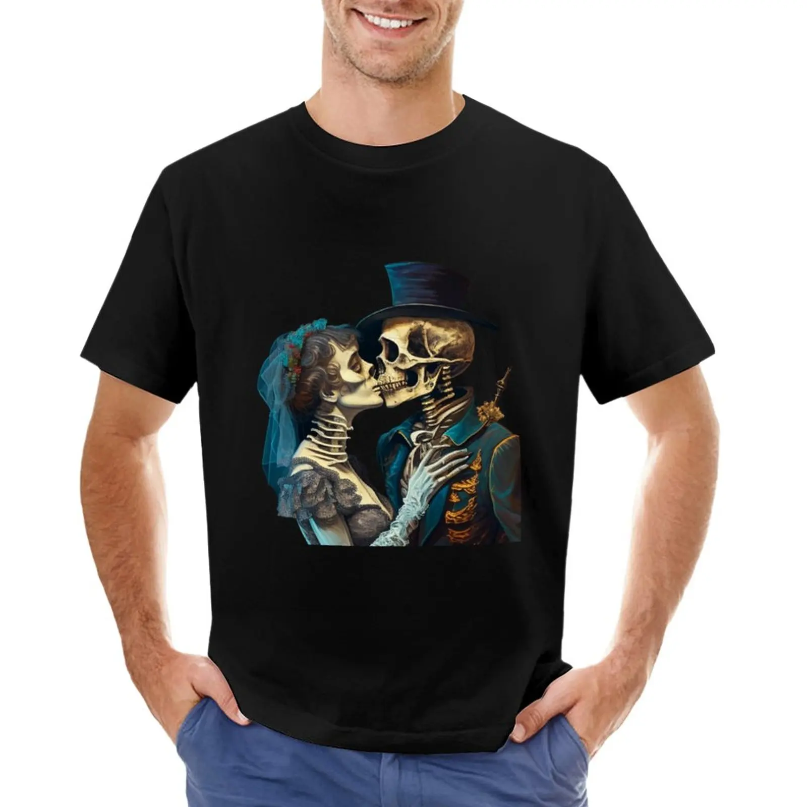 king и QuenBones и ботаника стикер тениска ризи графични тениски мъжки тениска