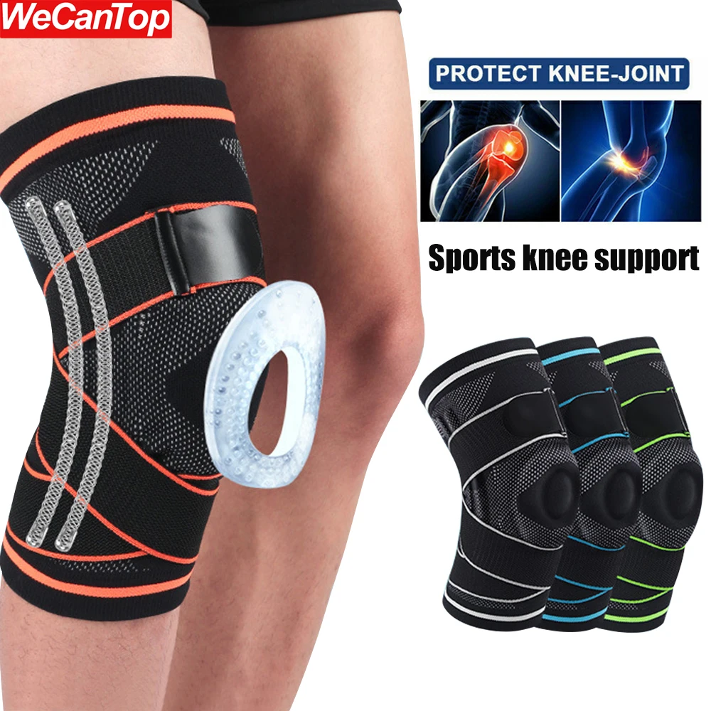 Knee Support Compression Knee Brace Professional Protective Knee Pads Breathable Bandage Basketball Tennis Cycling Gym Women Men