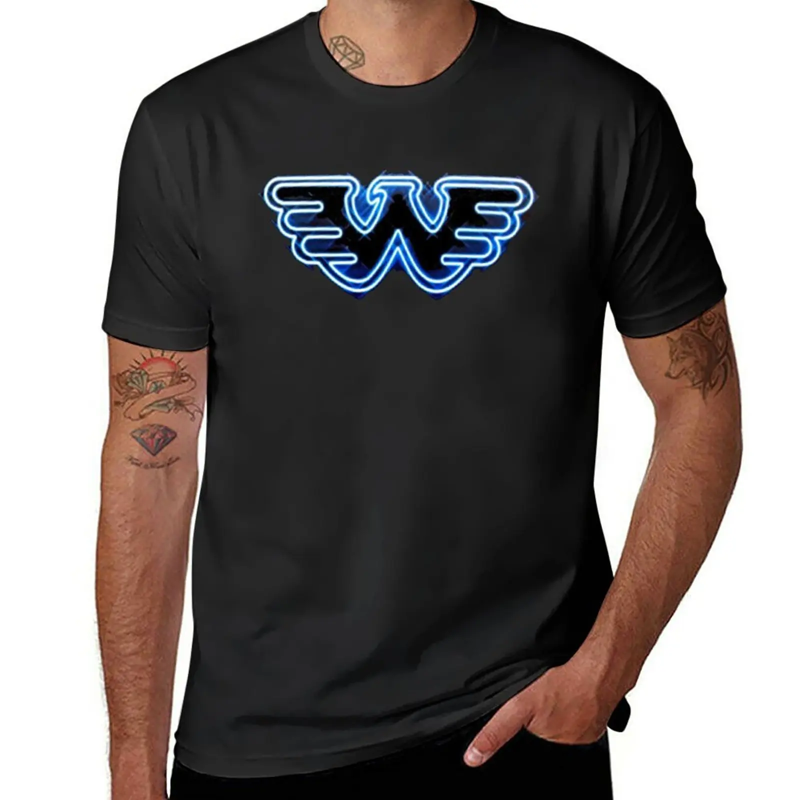 New W BLUE LOGO T-shirt аниме черни тениски суичъри, мъжки