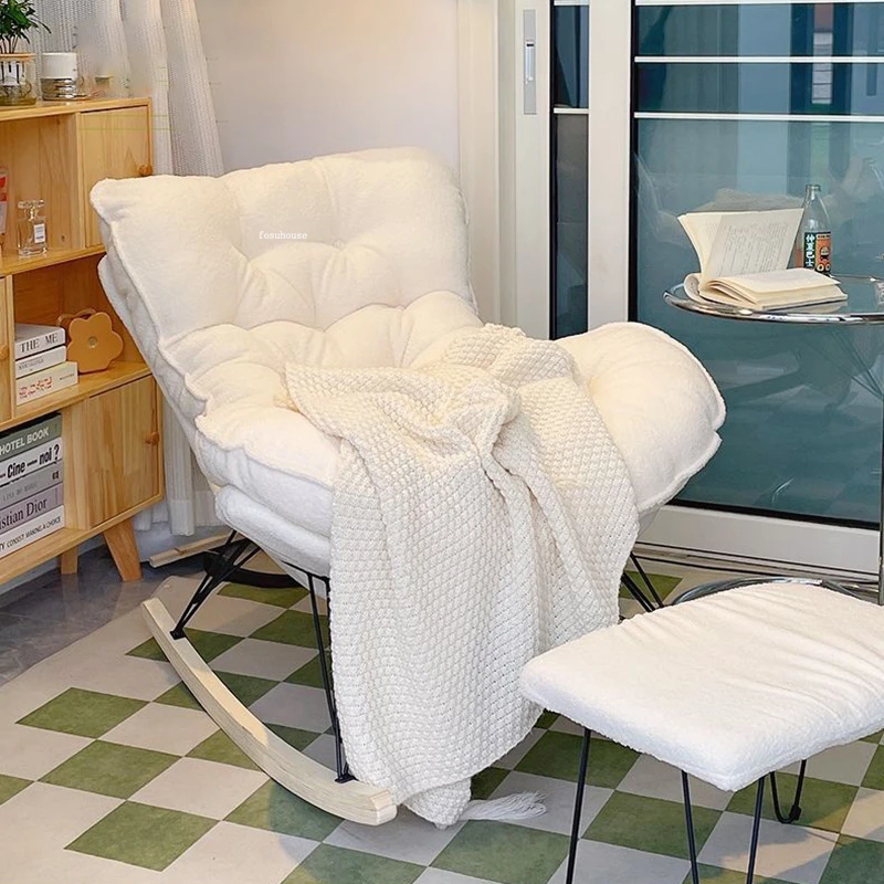 Nordic Луксозни холни столове Модерни мебели за дома Свободно време Спалня Балкон Шезлонг Дизайнер Единична тъкан люлеещ се стол