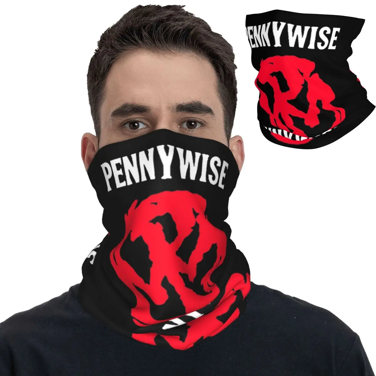 Pennywise American Punk Rock Band Bandana Neck Gaiter Printed Hip Hop Mask Scarf Multifunctional Headwear Fishing Unisex Adult