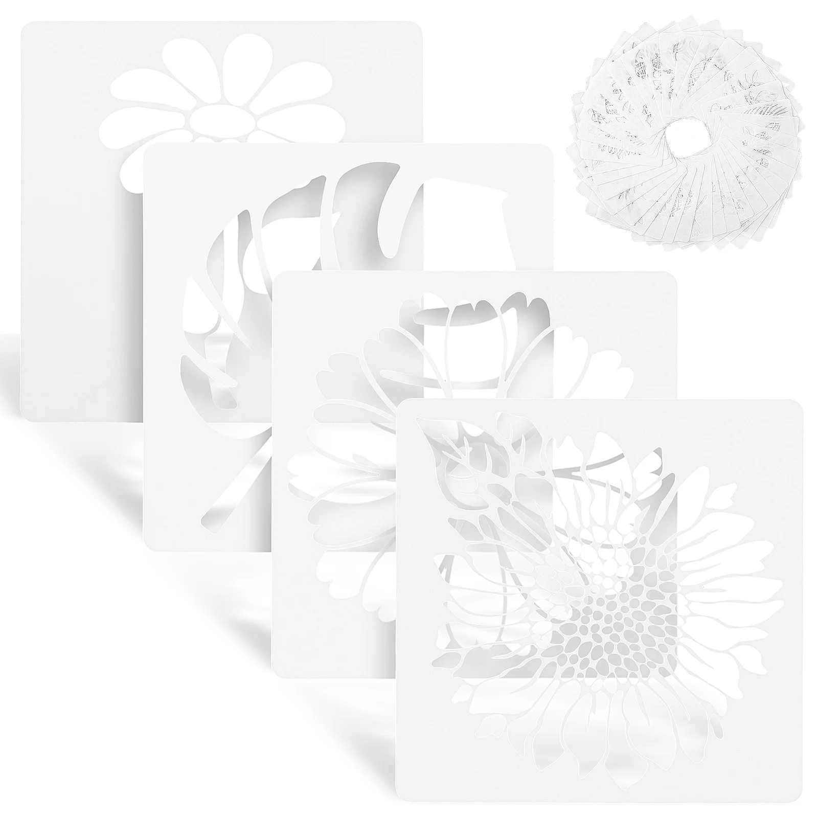 Printable Mandala Шаблон за рисуване Кошница за шаблони за растения Шаблони занаяти за многократна употреба