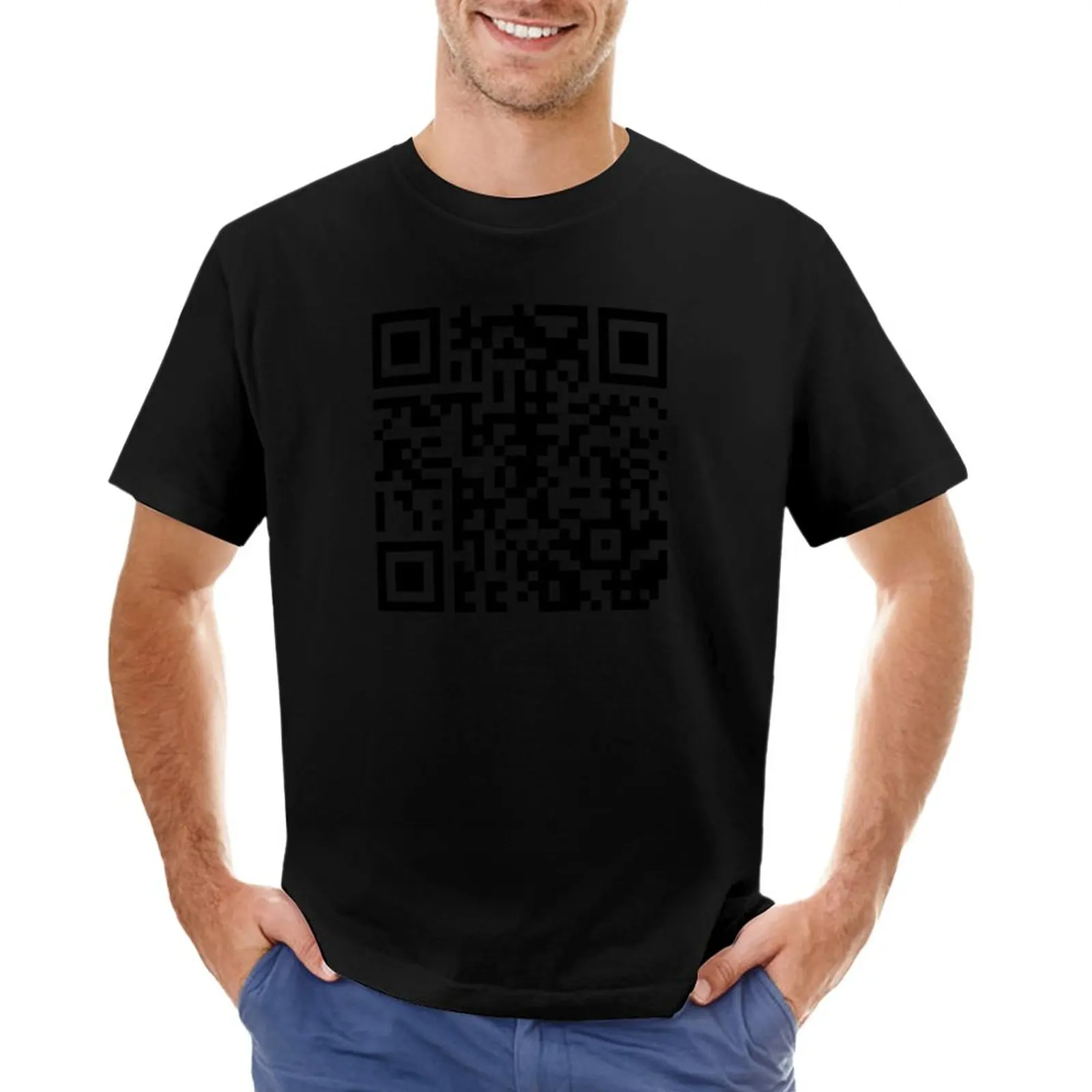 Rickroll тениска котка ризи обичай тениска графика тениска черна тениска дрехи за мъже