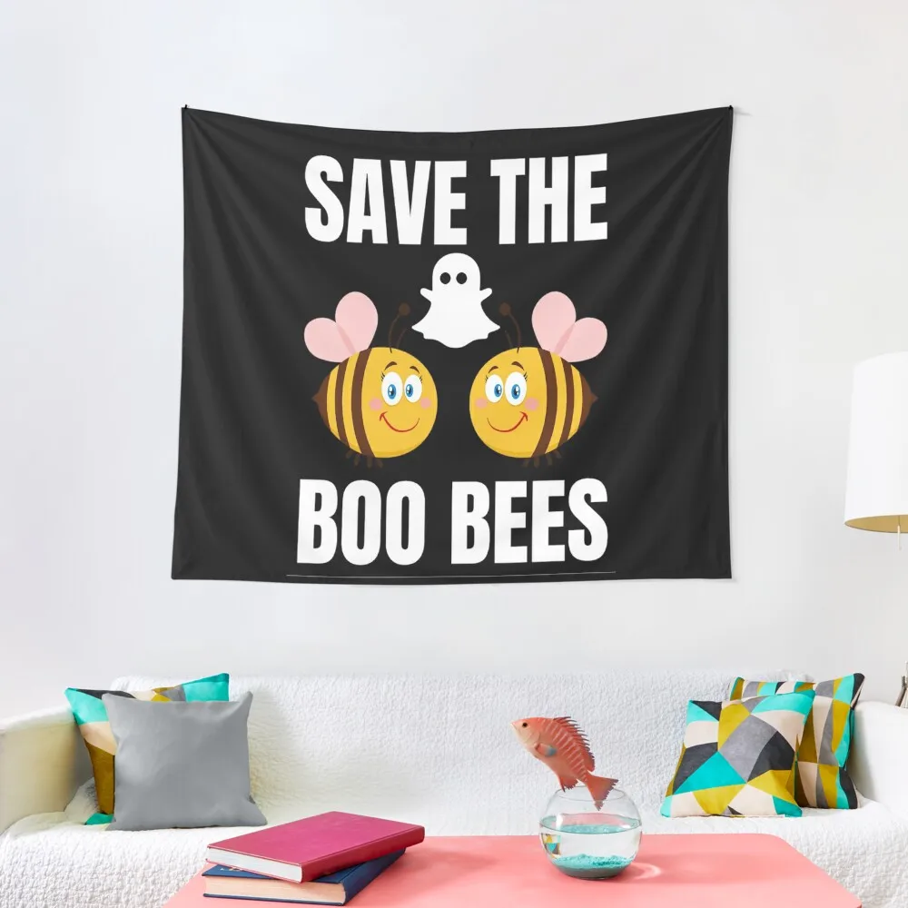 Save The Boo Bees Сладък мед пчели и освирквания Хелоуин рак на гърдата осведоменост гоблен декорация стая стена висящи гоблен