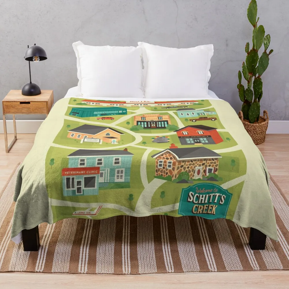Schitt's Creek Town Map Хвърли одеяло Голямо одеяло за пикник