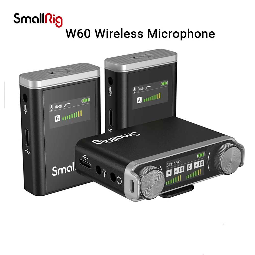 SmallRig Forevala W60 Безжична микрофонна система Ревера Lavalier Mic Предавател за намаляване на шума Receiver Kit VS се качи LARK 150