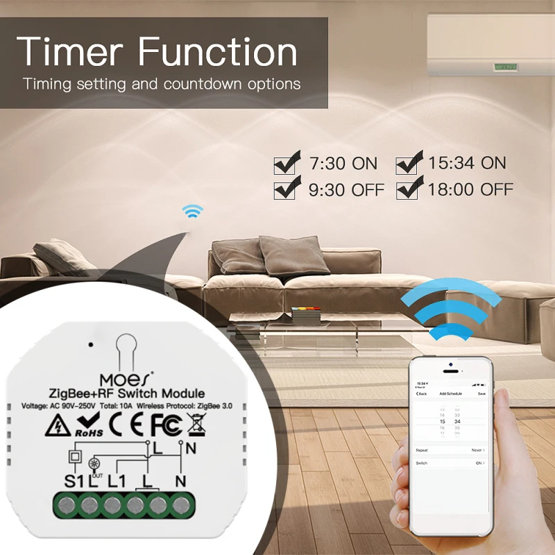 Smart WiFi Light LED димер превключвател Smart Life / Tuya APP дистанционно управление 1/2 начин превключвател, работи с Alexa Echo Home