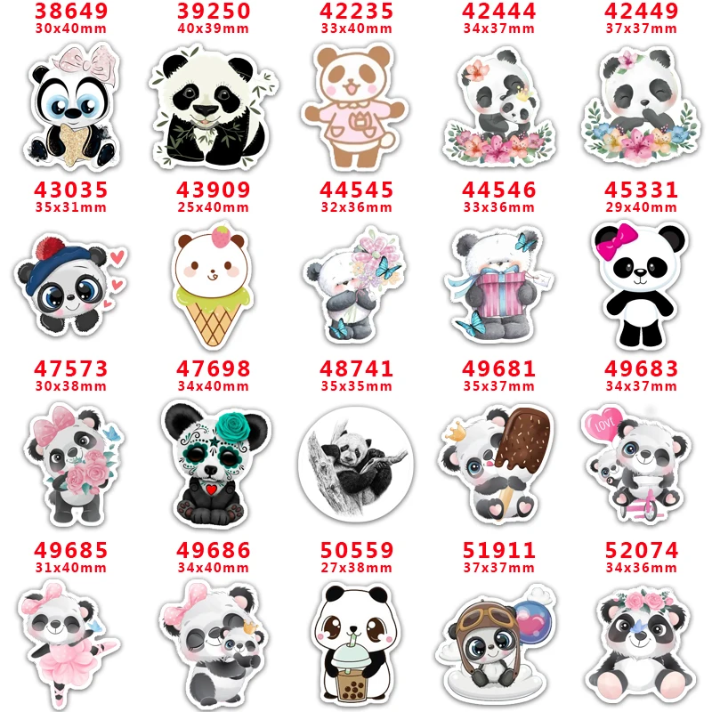 Безплатна доставка DIY панда Занаятчийски консумативи мир отпечатани плоски обратно равнинни смоли 10 броя. PR38649