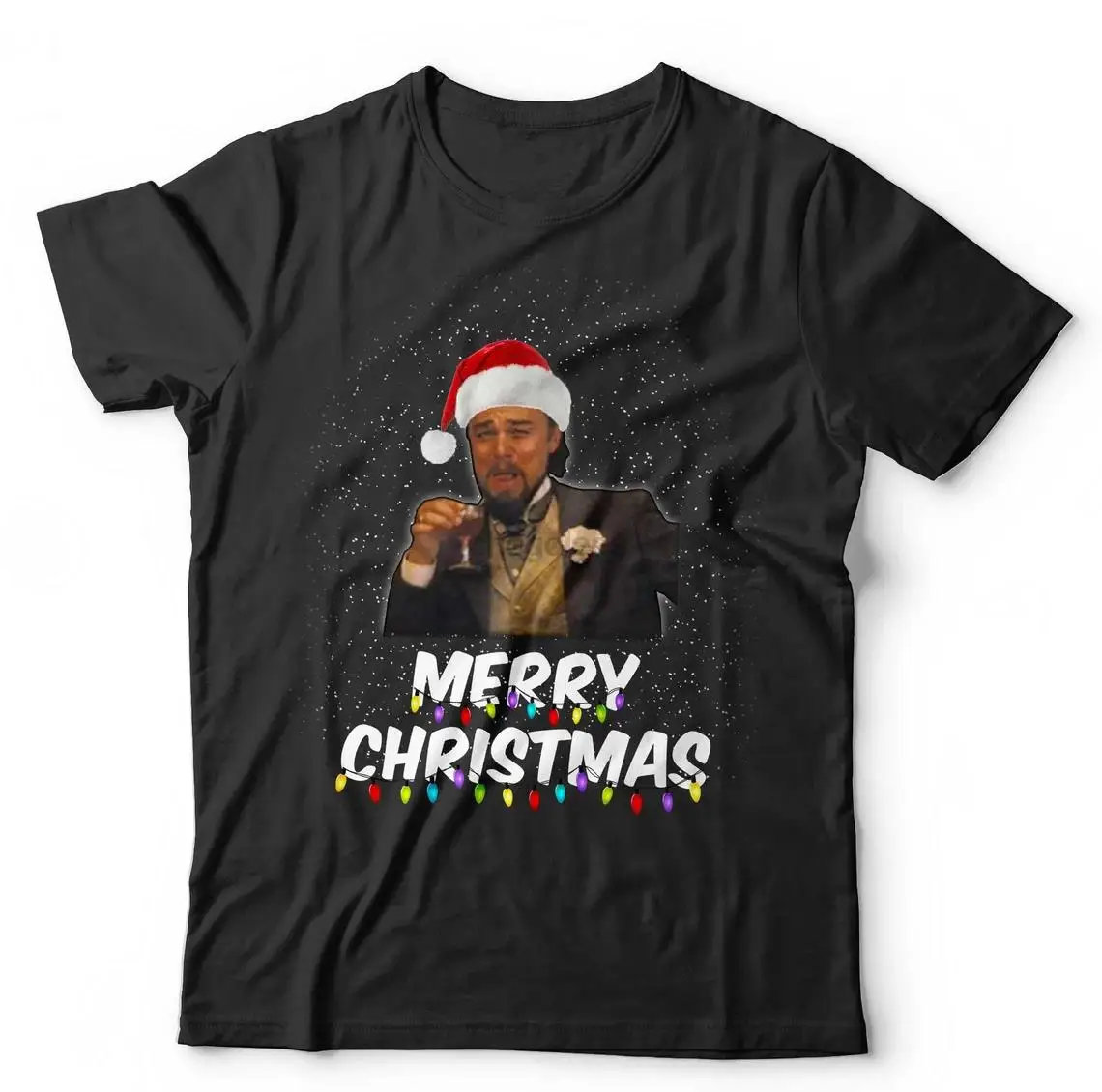 Весела Коледа Leonardo Meme тениска унисекс смешно Коледа подарък подарък