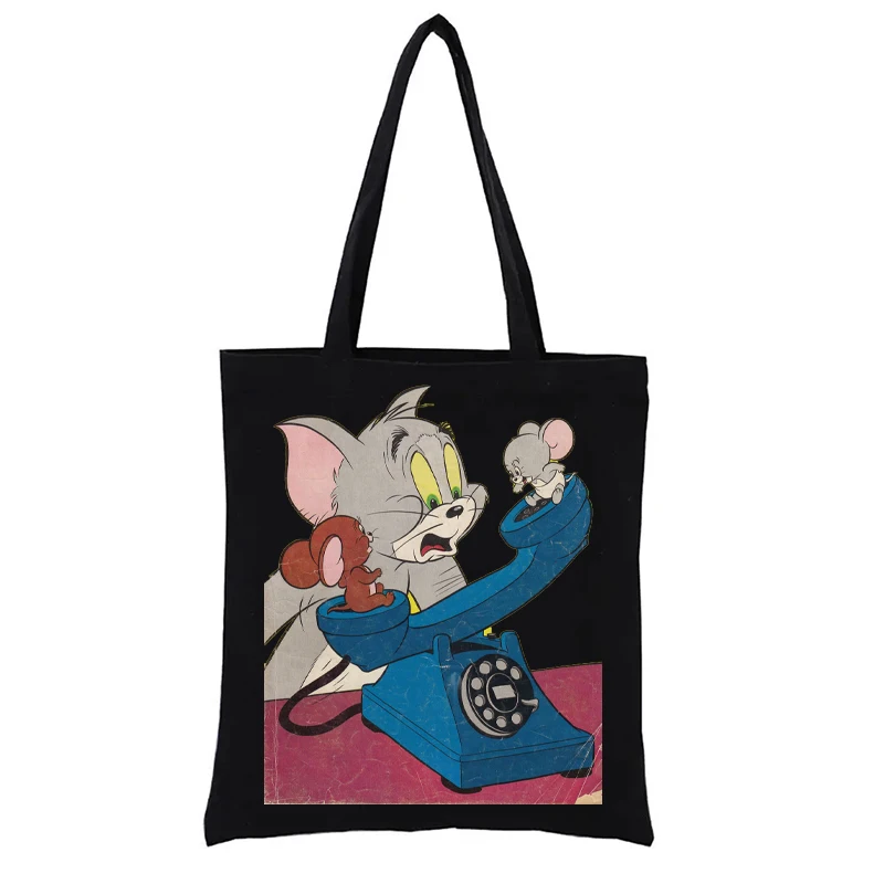 Голяма пазарска чанта Малката мишка под душа Дамска чанта Женски чанти Ежедневни чанти Чанти за пазаруване на купувачи Смешни тъкани Tote