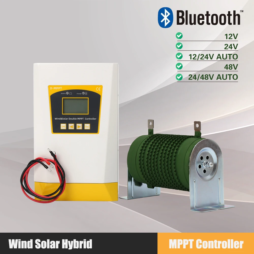 Двойна MPPT вятърна енергия хибридна система такса слънчев контролер 5000W 12v 24v & 24v 48v авторегулатор домашна употреба вятърна мелница генератор