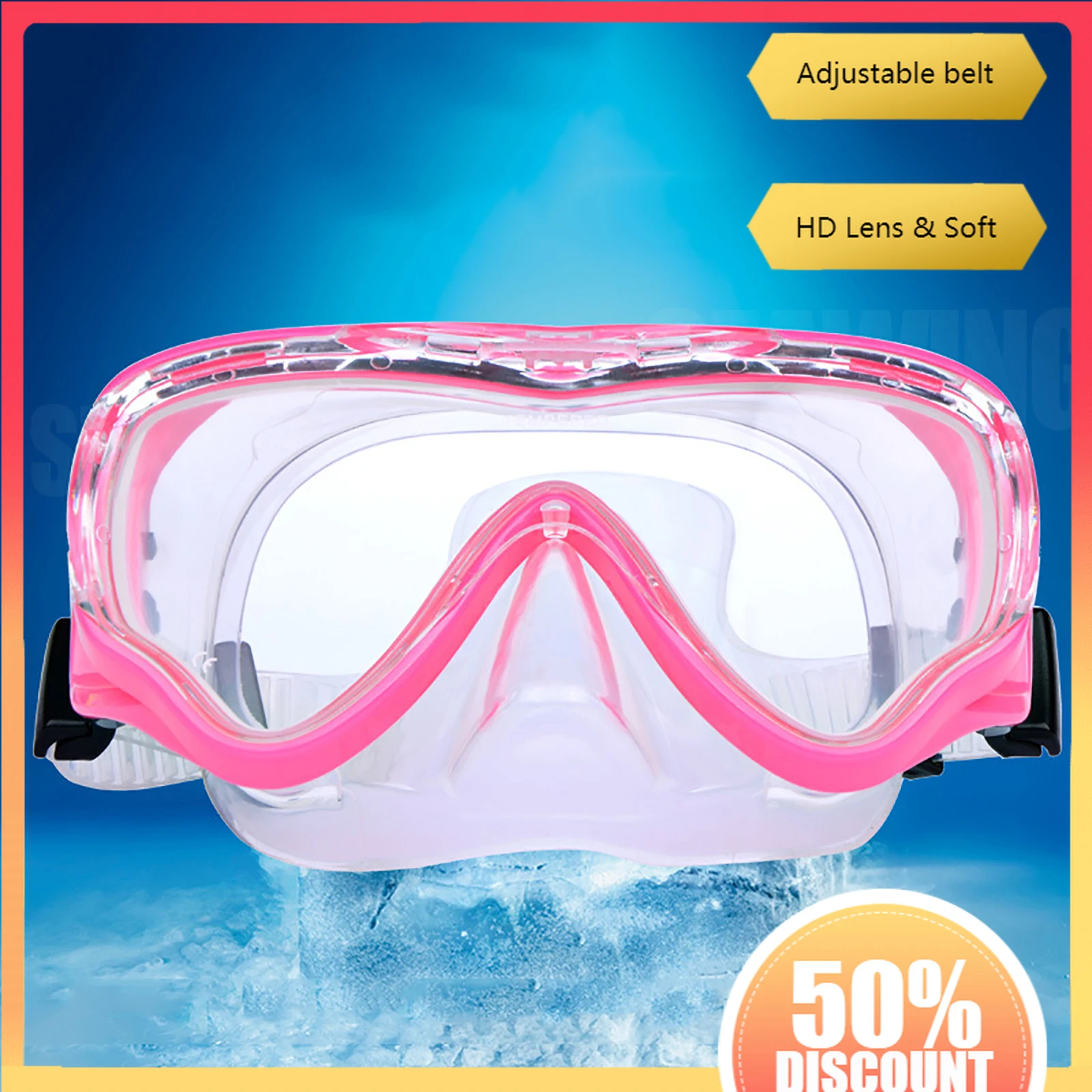 Детски очила за плуване с UV защита Anti Fog Lens Меки силиконови очила за плуване с голяма рамка с капак за нос за 6-14 години Деца