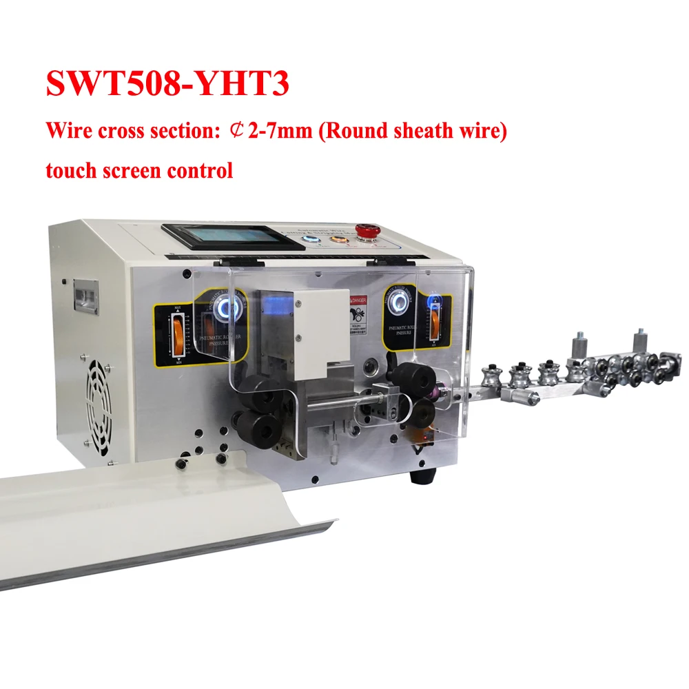 Диапазон на проводниците 2-7mm SWT508 YHT3 тел пилинг оголване машина за рязане Двойна кръгла 2/3/4 ядра кабелна обвивка стриптизьорка инструмент