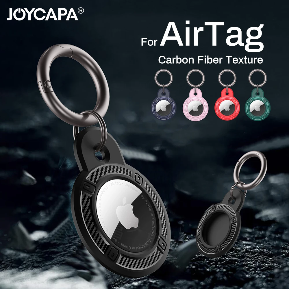 За Apple Airtag броня протектор случай с ключодържател удароустойчив капак за AirTags чанта въглеродни влакна анти-изгубени тракер устройство случай